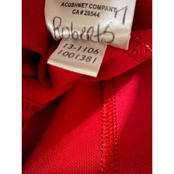 FootJoy FJ Red Golf Polo Shirt XL Men Short Sleeves BelAir Country Club Insignia - Picture 9 of 12